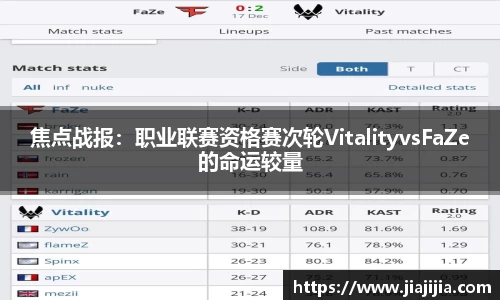 焦点战报：职业联赛资格赛次轮VitalityvsFaZe的命运较量